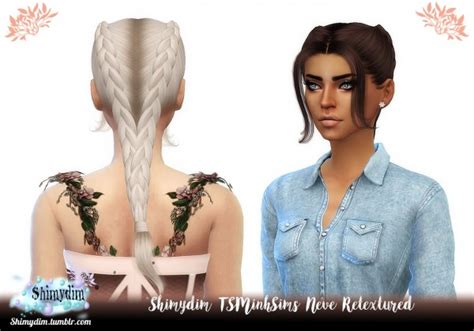 Shimydim Tsminh`s Neve Hair Retextured Sims 4 Hairs