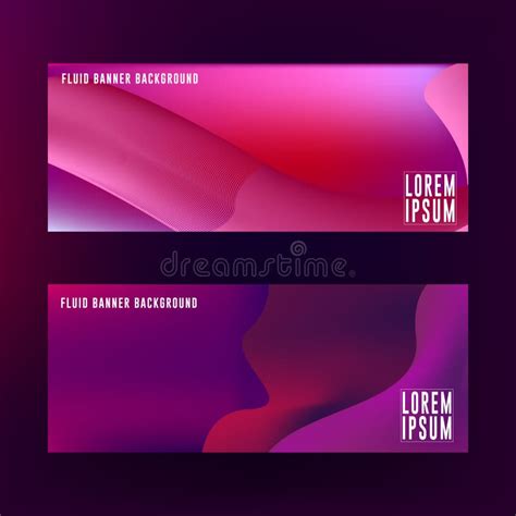 Fluid Banner Background Design Abstract Liquid Banner Design With Red