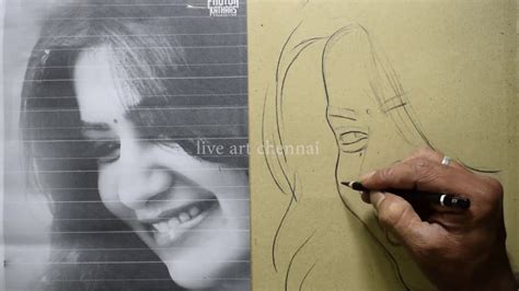 Samantha Pencil Drawing Tutorial Video For Beginners In Tamil Live Art Chennai Youtube