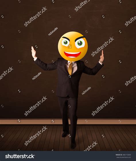 Funny Businessman Yellow Smiley Face Stock Photo 386713609 Shutterstock