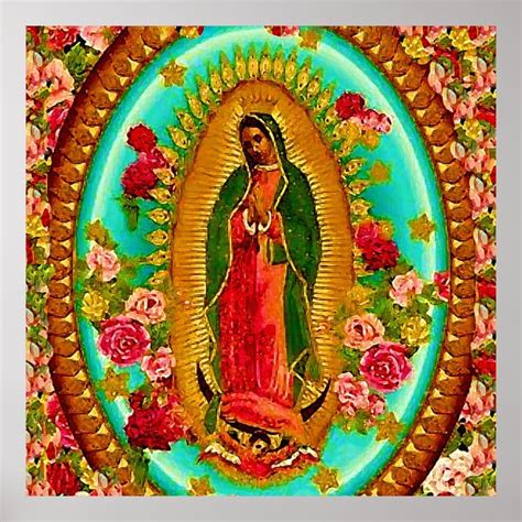our lady guadalupe mexican saint virgin mary poster