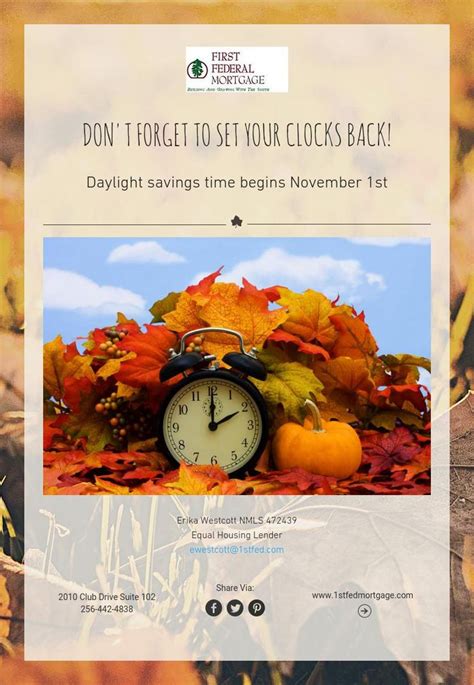 DON T FORGET TO SET YOUR CLOCKS BACK Clocks Back Daylight Savings