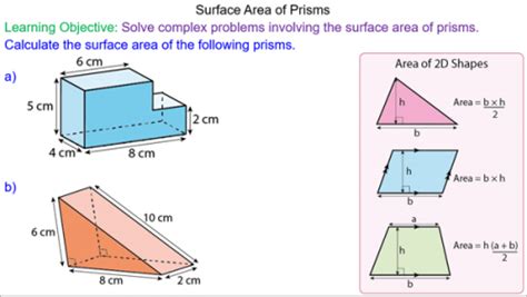 Surface Area Of Prisms Mr Surface Surface Area