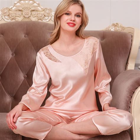 Pajamas For Women Silk Sexy Pajama Set Ladies Sleepwear Elegant Stitch