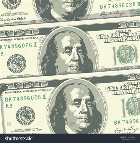One Hundred Dollar Banknote Background Pile Stock Vector Royalty Free