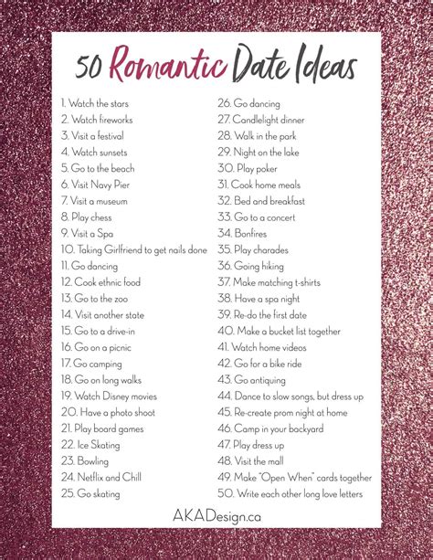 50 Romantic Date Ideas