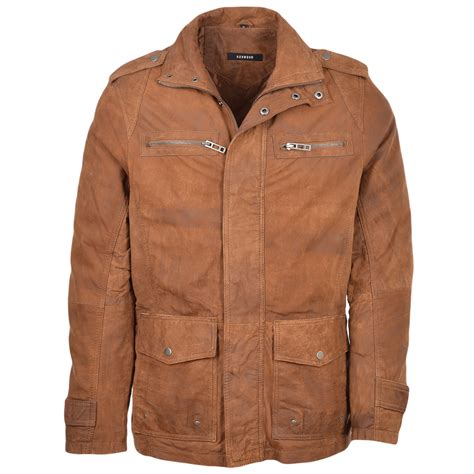 Mens Leather Coat Cognacwash Livingstone Mens Leather Jackets