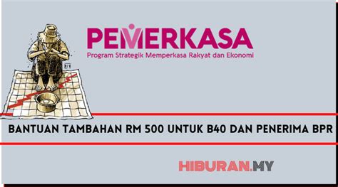 Bantuan Tambahan RM 500 untuk B40 dan Penerima BPR