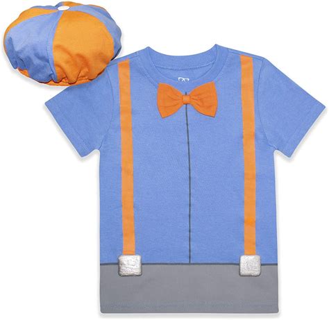 Blippi Roleplay Shirt And Hat Roleplay Set With Printed Bow Tie And