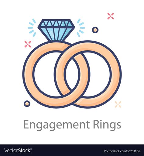 Engagement Rings Royalty Free Vector Image Vectorstock