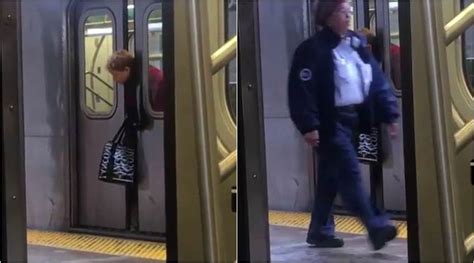 Watch Woman’s Head Is Trapped In The Doors Of New York Subway But No One Cares The Indian