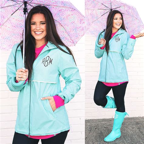 Monogrammed Rain Jacket Womens New Englander Jacket With Hood