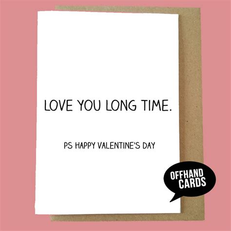 love you long time funny valentine s card for him or her etsy