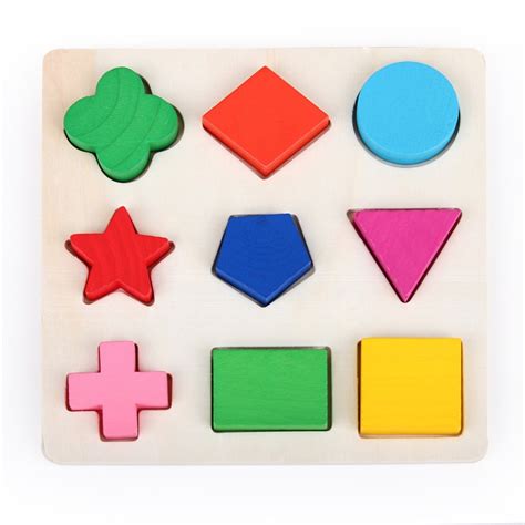 Wooden Geometric Shape Puzzle Toy Early Learning Educational Toys For