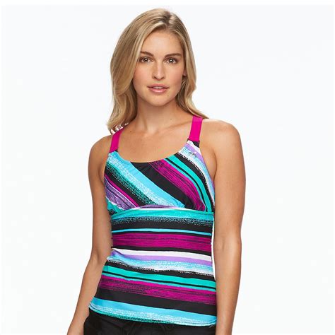 Womens Zeroxposur Striped Racerback Tankini Top Kohls Womens