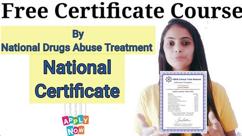 Free National Drug Abuse Treatment Certificate Free Online Course