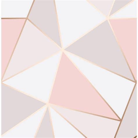 Fine Decor Arken Rose Gold Geometric Strippable Roll Covers 564 Sq