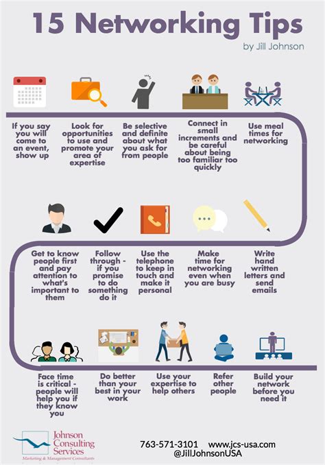 15 Networking Tips Infographic Johnson Consulting Services