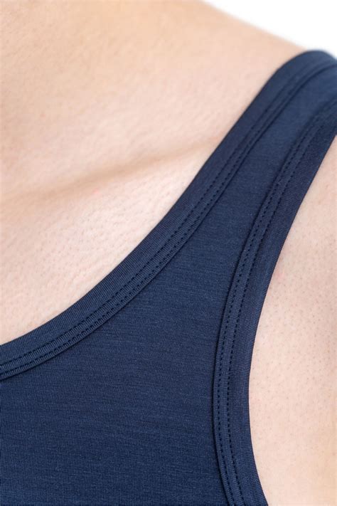 Men S Undershirt With Thin Straps Navy Blue Tank Tops