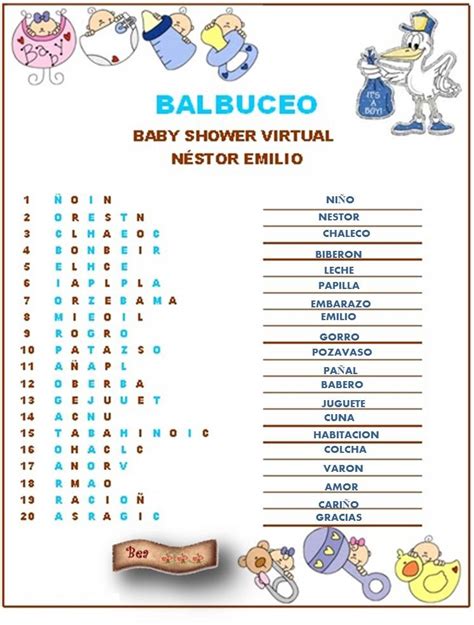 43 Juegos De Balbuceo Con Respuestas Para Baby Shower Background