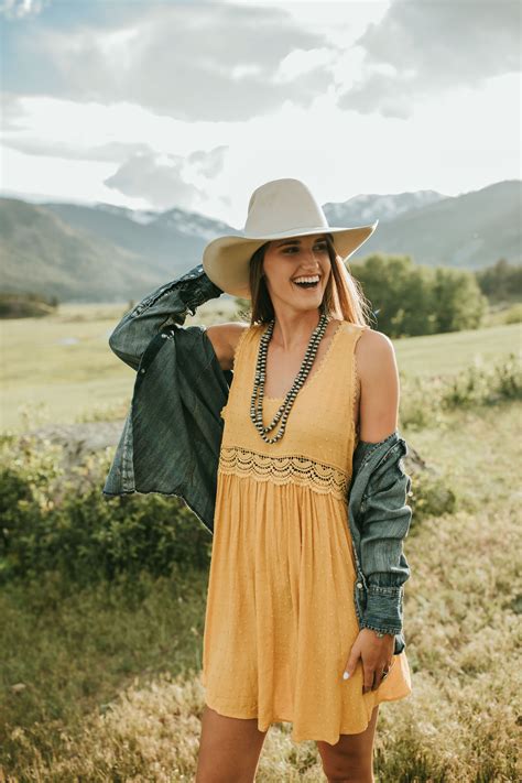 Country Summer Look Mustard Summer Dress With Navajo Pearls The