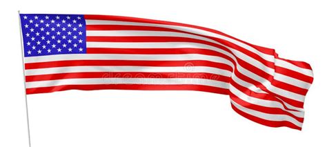 United States Long Flag With Flagpole Stock Illustration Illustration