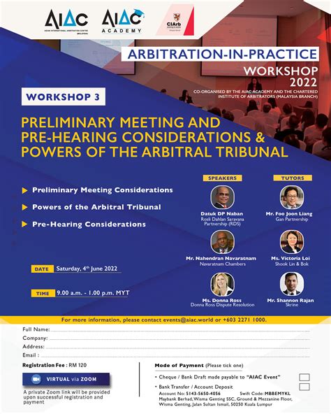 Aiac Arbitration In Practice Aip Workshop Series 2022 Preliminary