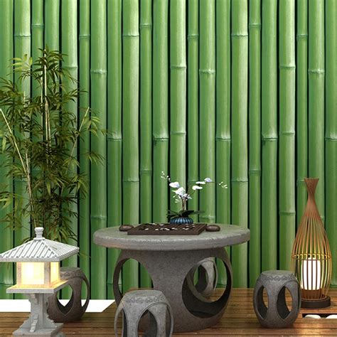 Modern 3d Bamboo Wallcovering Background Wallpaper Shop And Home Decoration