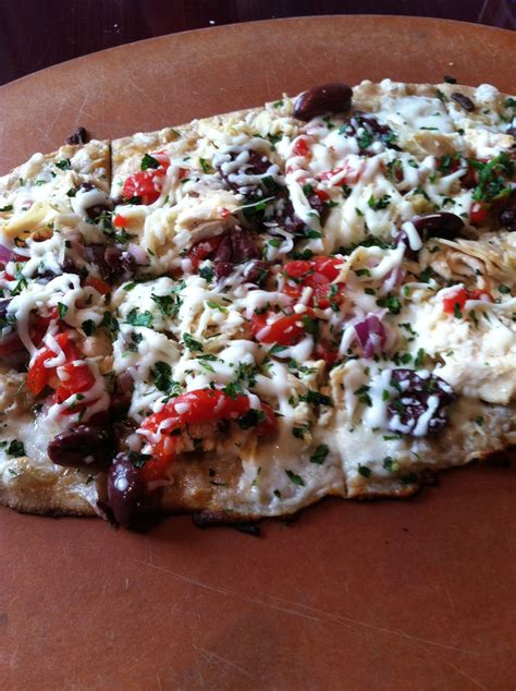 Harissa grilled eggplant flatbread with labneh and roasted. Morracan Flat Bread from Urban Flats, Nashville | Middle eastern dishes, Food, Good eats