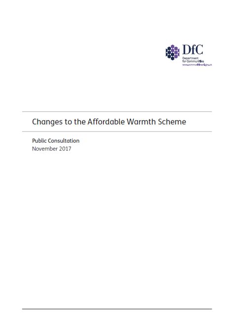 Changes To The Affordable Warmth Scheme Fuel Poverty Coalition