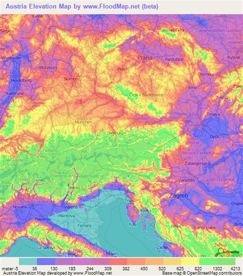 Austria Elevation And Elevation Maps Of Cities