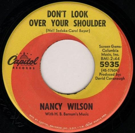 Nancy Wilson With Hb Barnums Music Dont Look Over Your Shoulder Releases Discogs