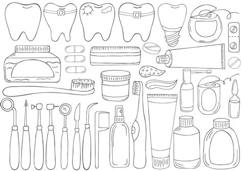 Monochrome Medical Illustrations Coloring Pages Black And White