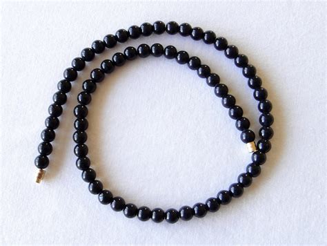 Black Onyx Necklace 6mm 16 Genuine Natural Stone Beads 6mm Black Onyx