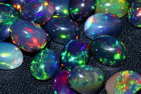 Ethiopian Black Opal Gemstone 7x5x3 Mm Natural Opal Cabs Etsy
