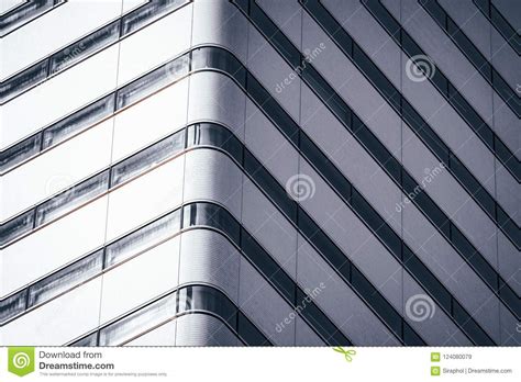 Beautiful Exterior Building With Glass Window Pattern Textures Stock