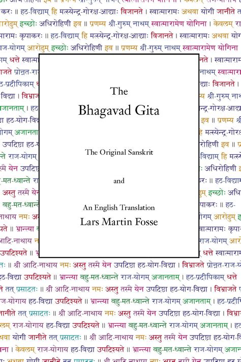 Yogavidya The Bhagavad Gita The Original Sanskrit And An English