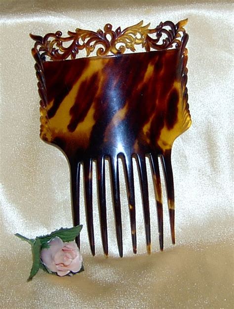 Vintage Real Tortoiseshell Carved Hair Comb Hair Adornments Vintage