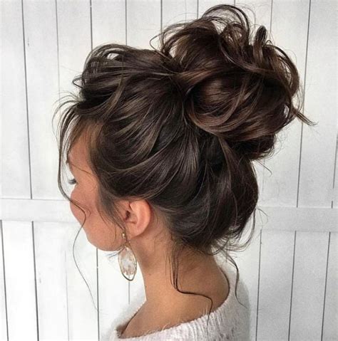 The Easy Bun Hairstyles For Medium Hair With Simple Style Stunning And Glamour Bridal Haircuts