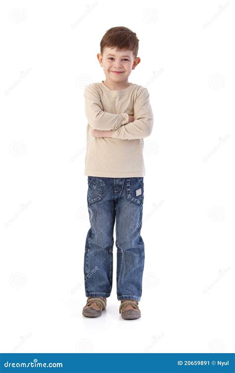 Sweet Little Kid Smiling Arms Crossed Stock Image Image Of Confidence