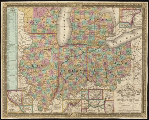 Map Of The States Of Ohio Indiana And Illinois With The Settled Parts