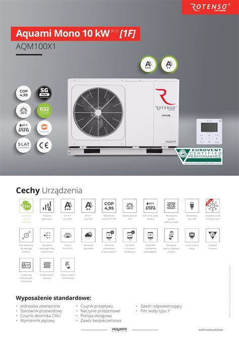 10kw Aa Erp R32 Rotenso Inwerterowa Pompa CiepŁa Aqm100x1 R13 New