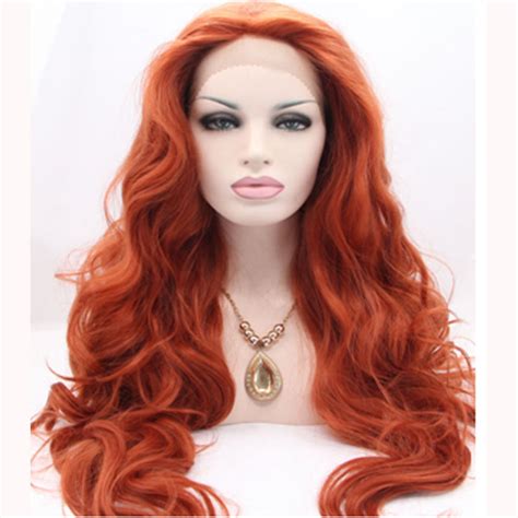 Wavy Orange Lace Front Wig With Heat Resistant Synthetic Hair