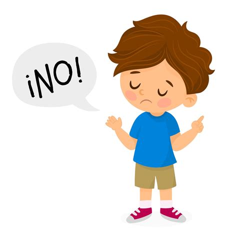 Little Boy Saying No With Bubble Chart 5234869 Vector Art At Vecteezy