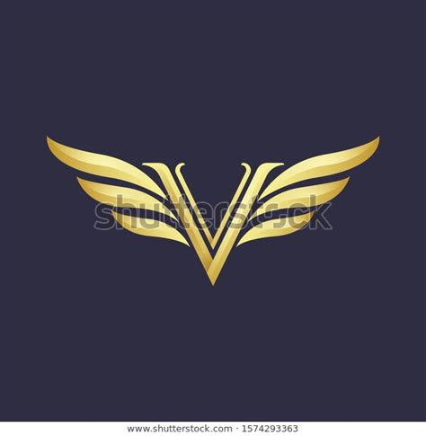 Letter V Logo Design Gold Color Stock Vector Royalty Free 1574293363