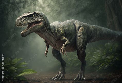 Extremely Detailed And Realistic Illustration Of Dinosaur T Rex