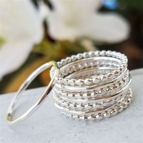 2mm Sterling Silver Stackable Name Rings Stacking Mothers Etsy