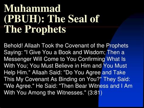Ppt Muhammad Pbuh The Seal Of The Prophets Powerpoint Presentation