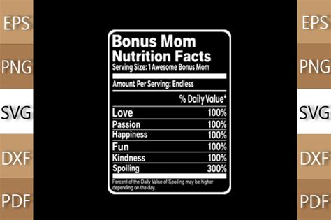 Bonus Mom Nutrition Facts Graphic By Monster · Creative Fabrica