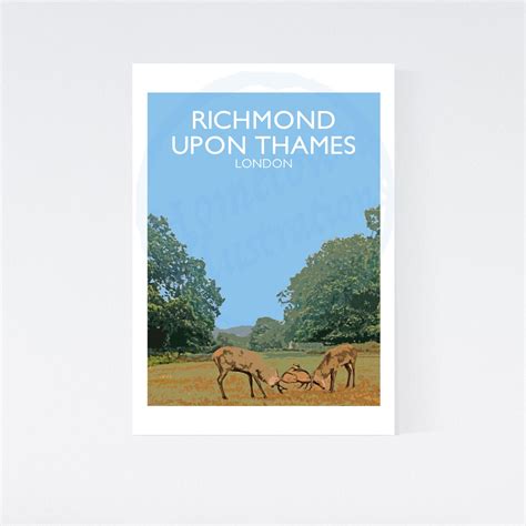 Richmond Upon Thames London A4 And A3 Wall Art Prints Etsy Uk